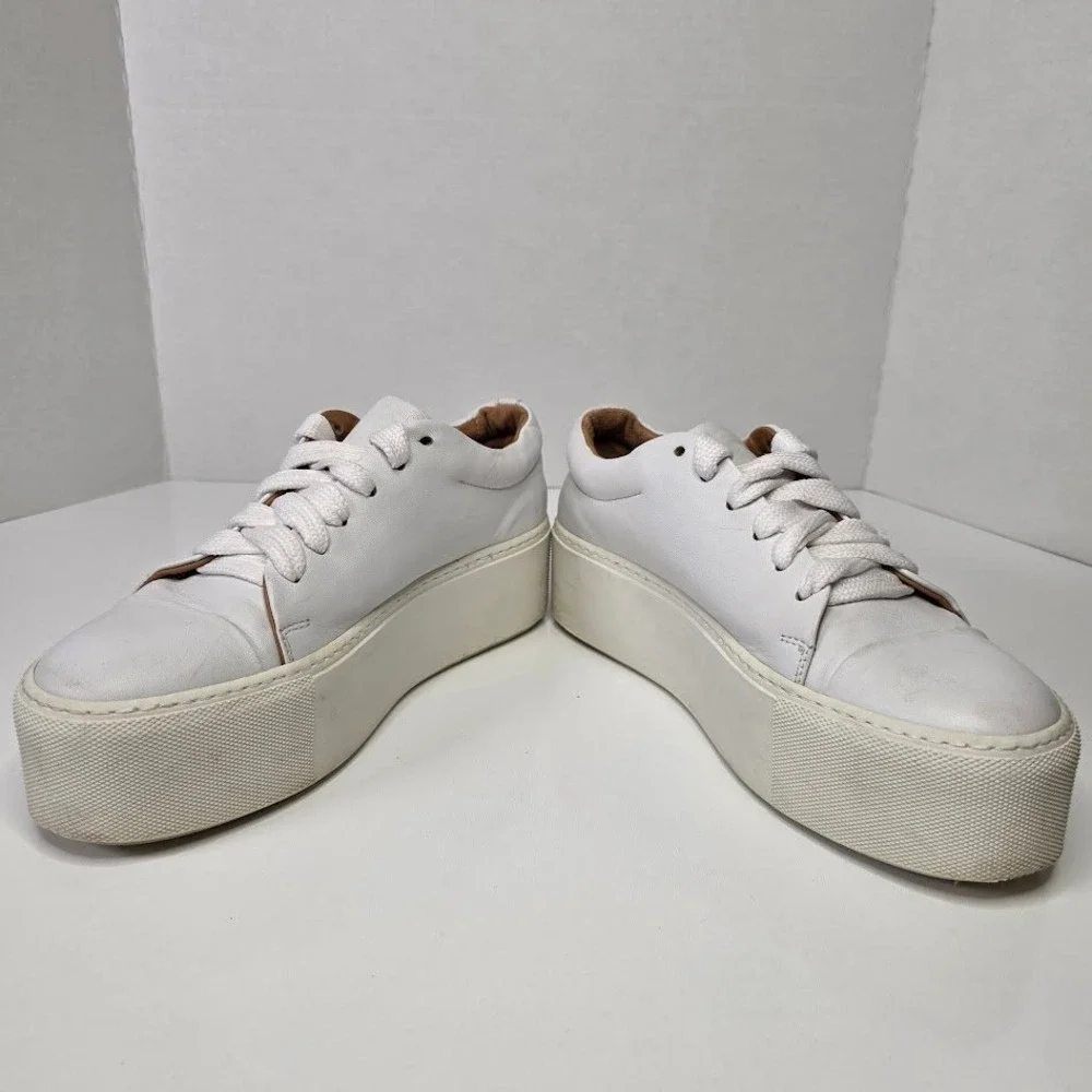 Acne Studios Women's Size 39 Drihanna White Leather Platform Sneakers Made Italy